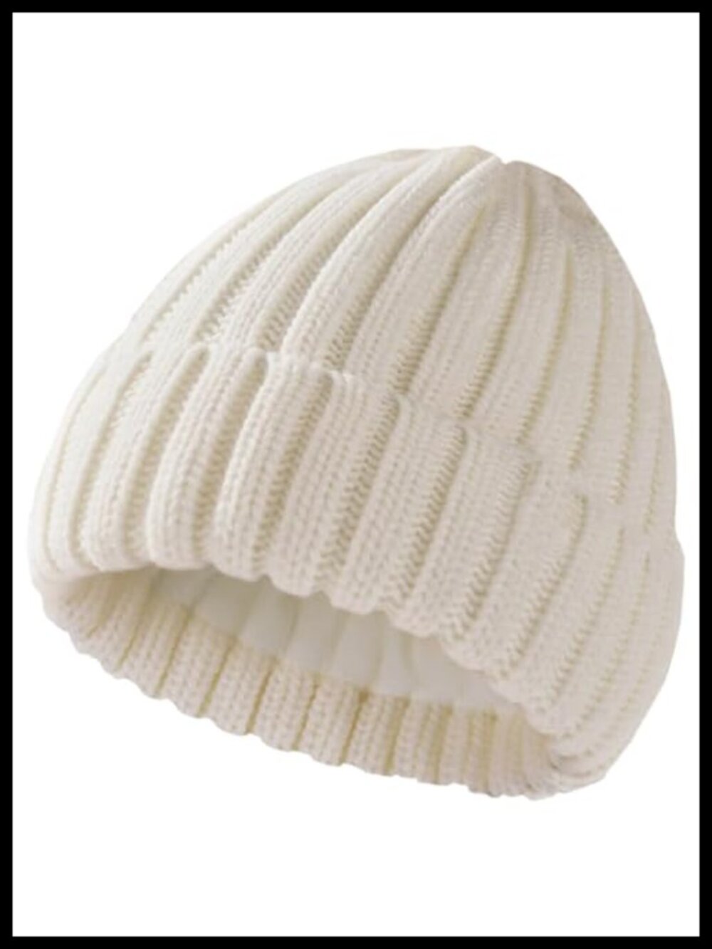 Fleece Lined Wool Beanie Chunky Knit Winter Snow Cap Ski Hat